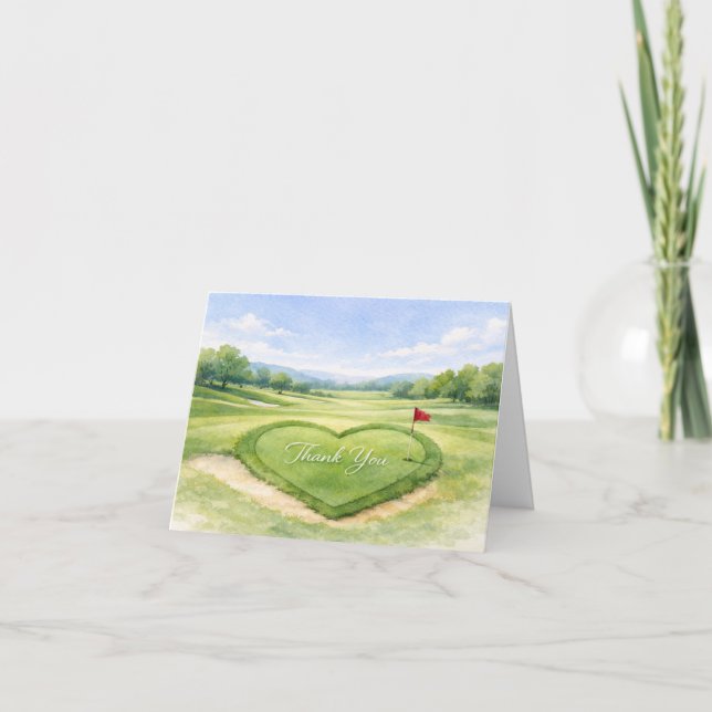  Golf Wedding Thank You Card  (Front)