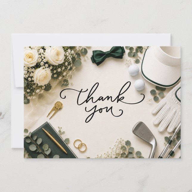 Golf Wedding Thank you  Card (Front)