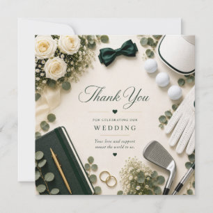 Golf Wedding Thank you Card