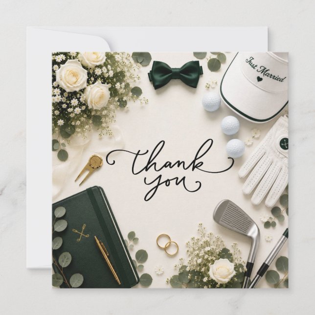 Golf Wedding Thank you  Card (Front)