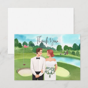 Golf Wedding Thank you card for Golfer 