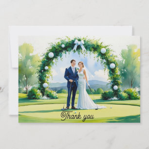 Golf Wedding Thank you card for Golfer watercolor