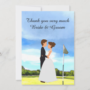 Golf Wedding Thank you card for Golfer watercolor