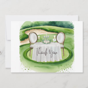 Golf Wedding Thank you card for Golfer watercolor