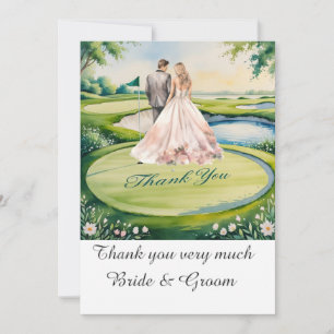 Golf Wedding Thank you card for Golfer watercolor