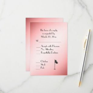 Golf Wedding Theme Pink RSVP with Menu Selection