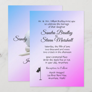 Golf Wedding Theme Purple Invitations