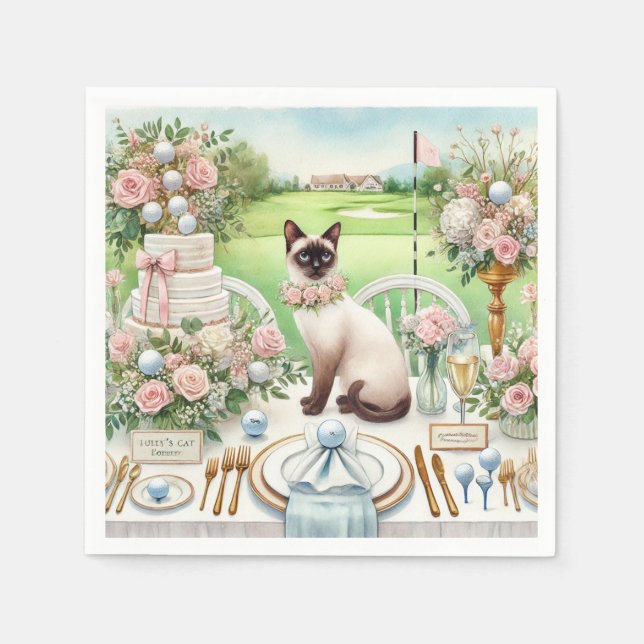 Golf Wedding themed for Cat Lovers Napkin (Front)
