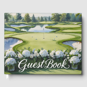 Golf Wedding themed for Golfer on putting green Guest Book