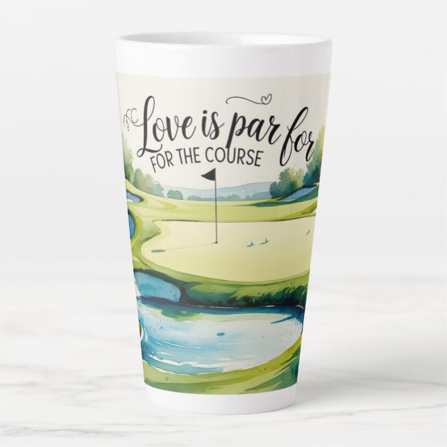  Golf Wedding themed  Latte Mug (Front)