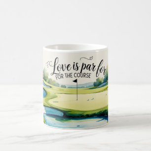 Golf wedding themed on the course coffee mug
