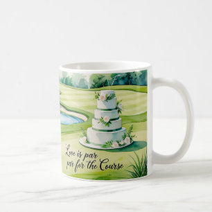 Golf wedding themed on the course coffee mug
