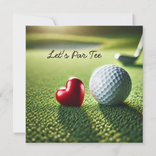 Golf WEDDING with golf ball on putting green Invitation