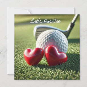 Golf WEDDING with golf ball on putting green Invitation