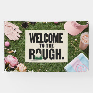 Golf Welcome sign with golf and tee on green grass