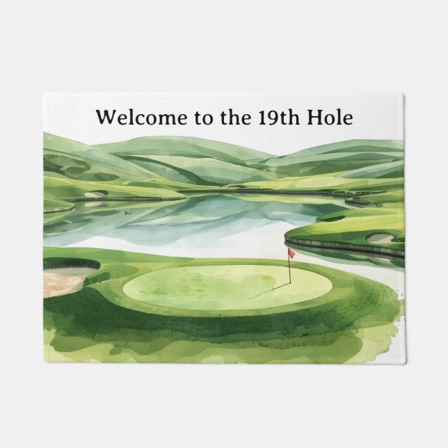 Golf Welcome to golfer home with golf course view Doormat (Front)