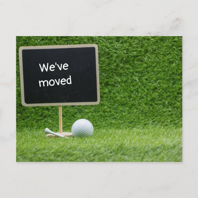 Golf we've moved to new house with golf ball Card (Front)