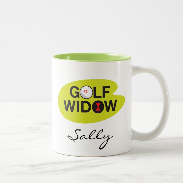 Golf Widow_Badge of Honor_on the green_template Two-Tone Coffee Mug (Right)