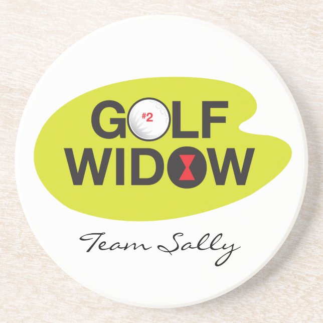 Golf Widow Badge of Honour personalised Coaster (Front)