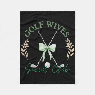 Golf Wife Social Club Funny He's Golfing Wife And  Fleece Blanket