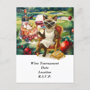 Golf wine tasting Golf & Grapes Holiday Postcard
