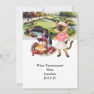 Golf wine tasting tournament with wine at course  invitation