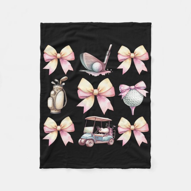 Golf With Bow  Fleece Blanket (Front)