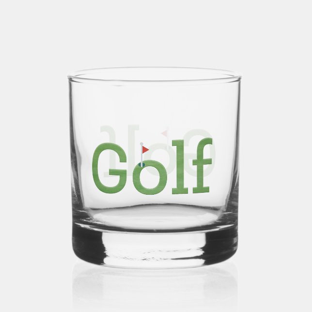 Golf with Flagstick Whiskey Glass (Front)