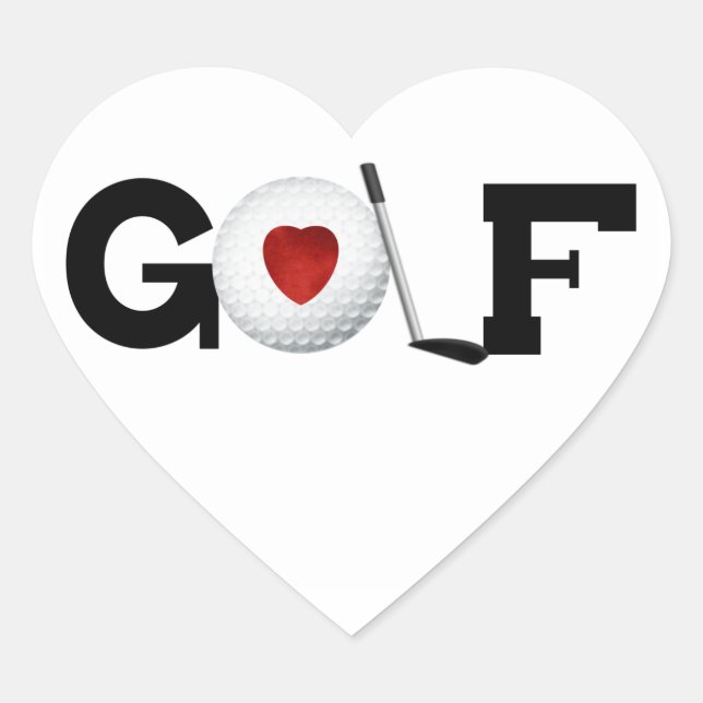 Golf With Golf Ball Tshirts and Gifts Heart Sticker (Front)