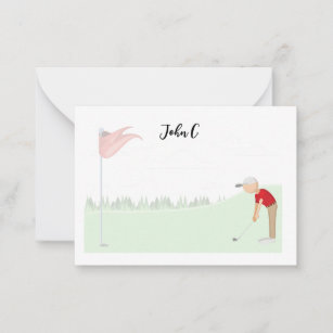 Golf with Name Cart golfer golfing  Note Card