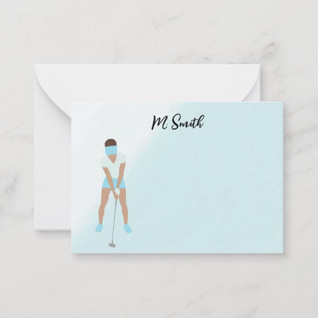 Golf with Name for golfer  Note Card (Front)