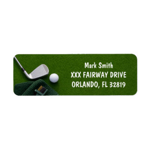 Golf with Name for golfer  Return Address Label