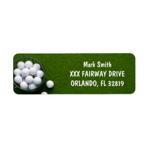 Golf with Name for golfer Return Address Label