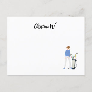 Golf with Name for woman golfer  Note Card