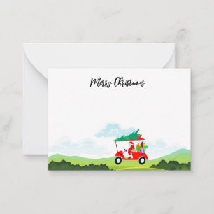 Golf with Name Merry Christmas Santa Claus Note Ca Card