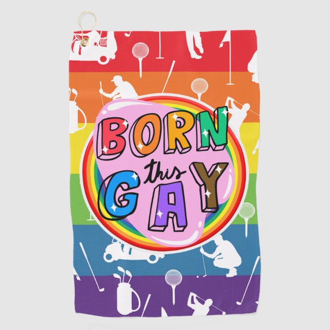 Golf with Pride: Rainbow  Towel (Front)