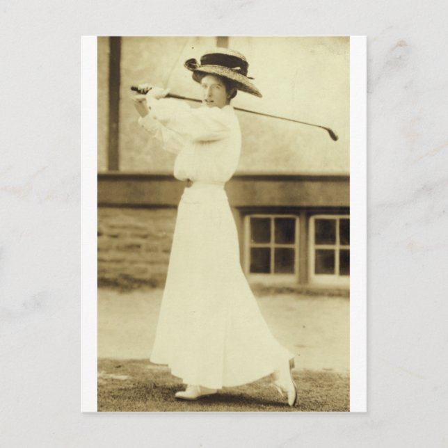 GOLF WITH STYLE! - 1908 Women's Golf Champion Postcard (Front)