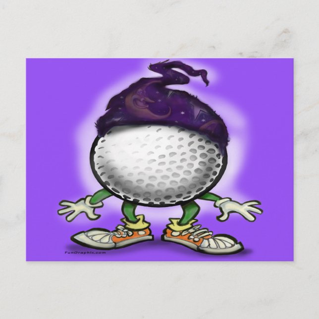 Golf Wizard Postcard (Front)