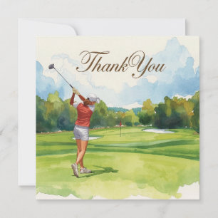 Golf Woman golfer is golfing in golf course  Card