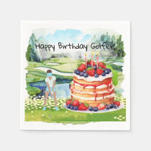 Golf woman is playing golf Birthday golfer Card Napkin