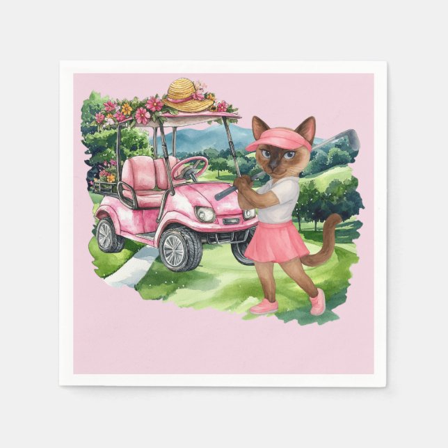 Golf Woman themed for LADY TOURNAMENT Napkin (Front)