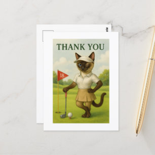 Golf Woman Tournament Cat golfer Golfing Postcard
