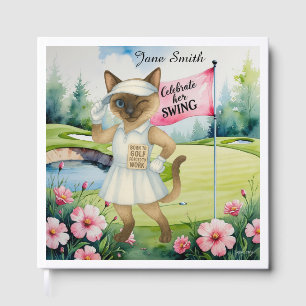 Golf Woman Tournament for Siamese Cat Golfer Guest Book