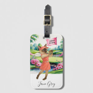 Golf Woman Tournament for Siamese Cat Golfer Luggage Tag