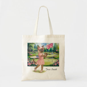 Golf Woman Tournament for Siamese Cat lovers Tote Bag