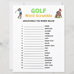 Golf Word Scramble Game