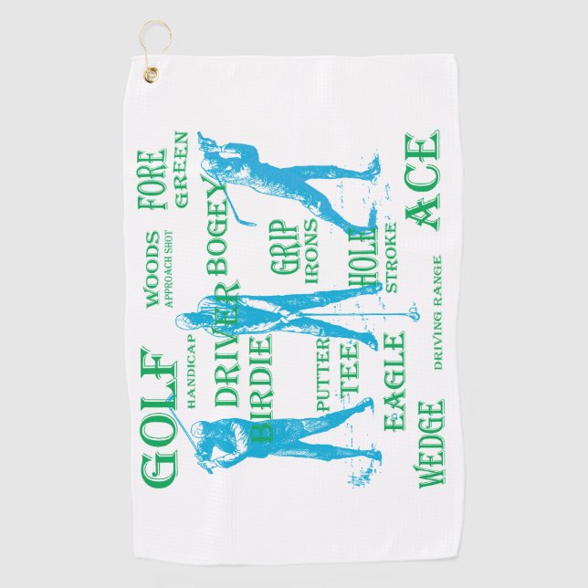 Golf Words Golfer Towel (Front)