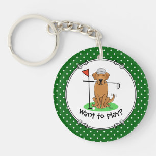 Golf Yellow Lab Labrador Retriever Dog(yellow 5) Key Ring