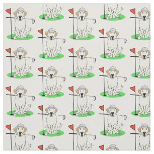 Golf Yellow Labrador Retriever Dog - Cute Fabric