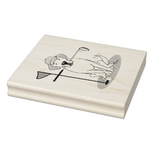 Golf Yellow Labrador Retriever Dog - Cute Rubber Stamp